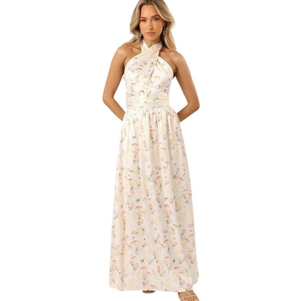 Petal & Pup Women's Allora Halter Floral Printed Lined Maxi Dress Size Large NWT